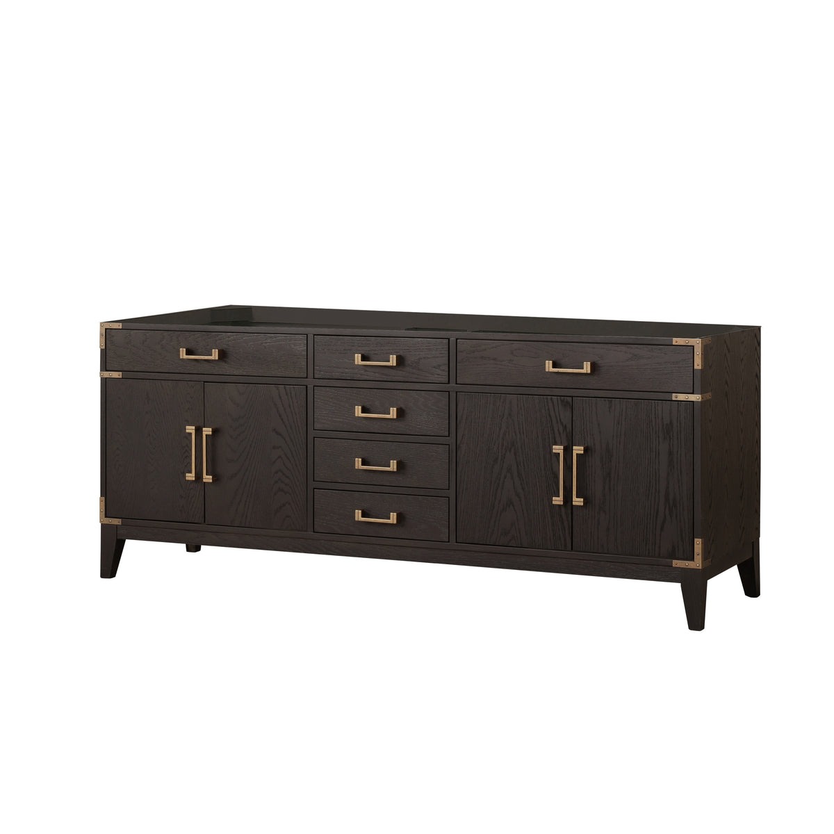 Lexora Laurel 80 in. Brown Oak Double Sink Bath Vanity
