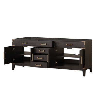 Lexora Laurel 80 in. Brown Oak Double Sink Bath Vanity