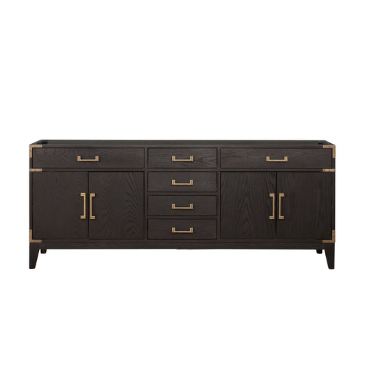 Lexora Laurel 80 in. Brown Oak Double Sink Bath Vanity