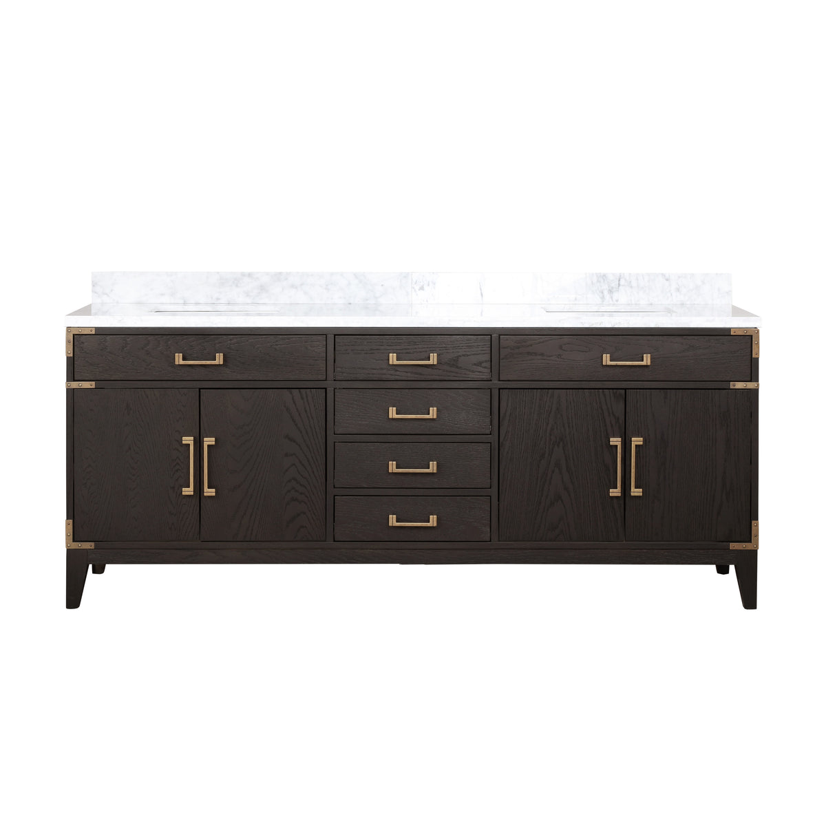 Lexora Laurel 80 in. Brown Oak Double Sink Bath Vanity