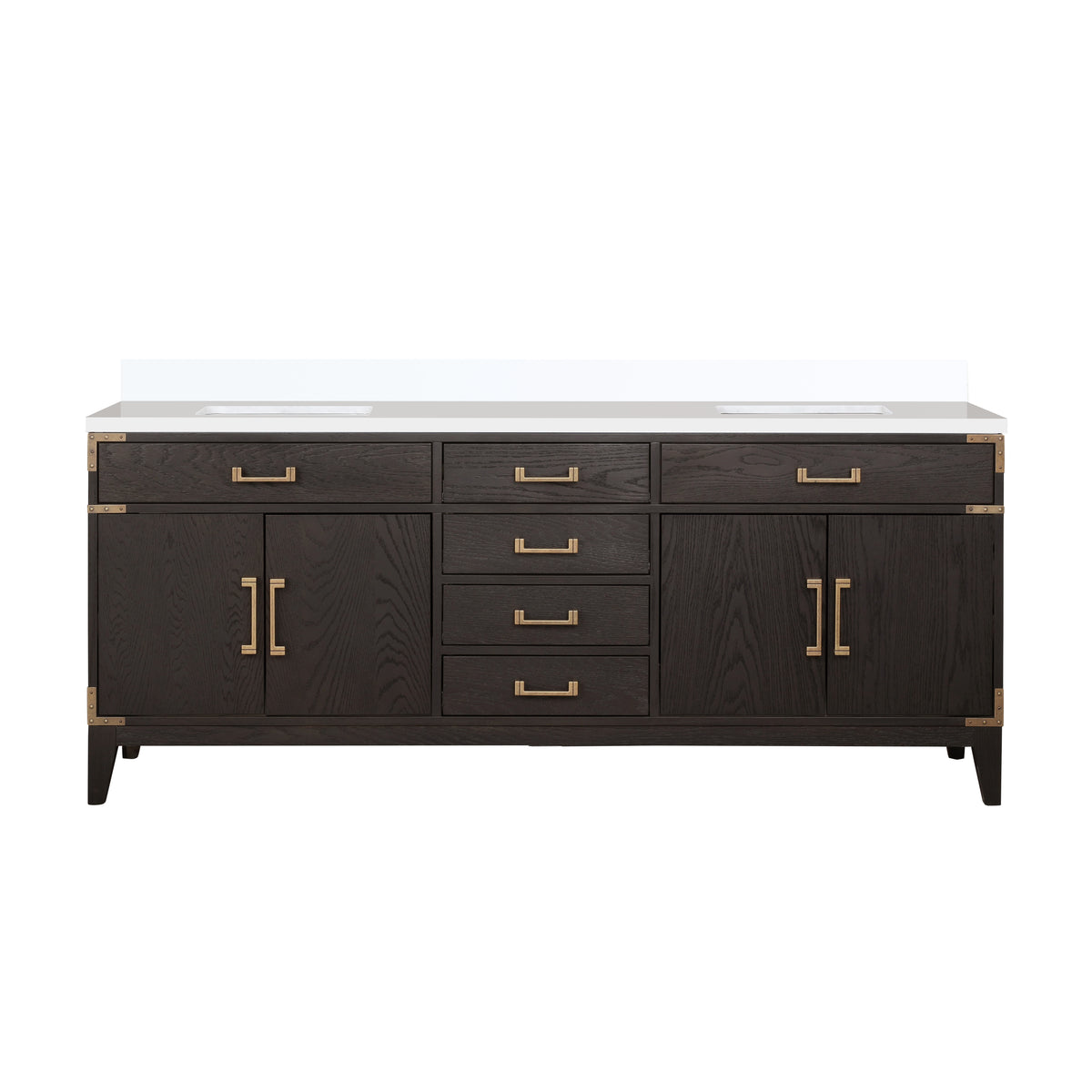 Lexora Laurel 80 in. Brown Oak Double Sink Bath Vanity