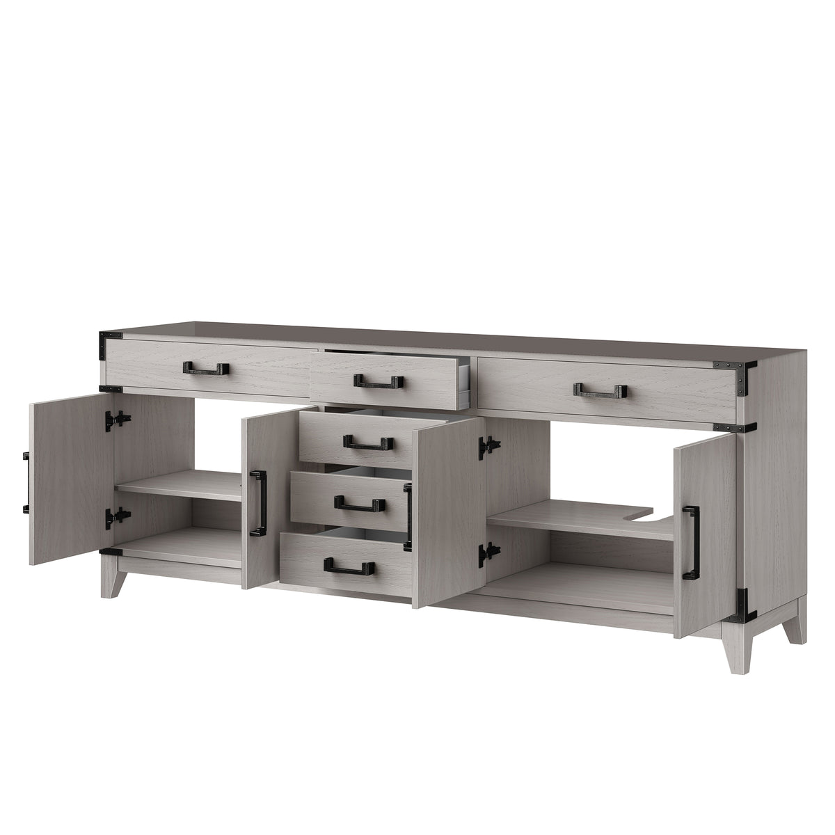 Lexora Laurel 80 in. White Oak Double Sink Bath Vanity