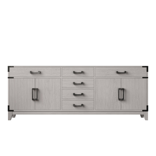 Lexora Laurel 80 in. White Oak Double Sink Bath Vanity