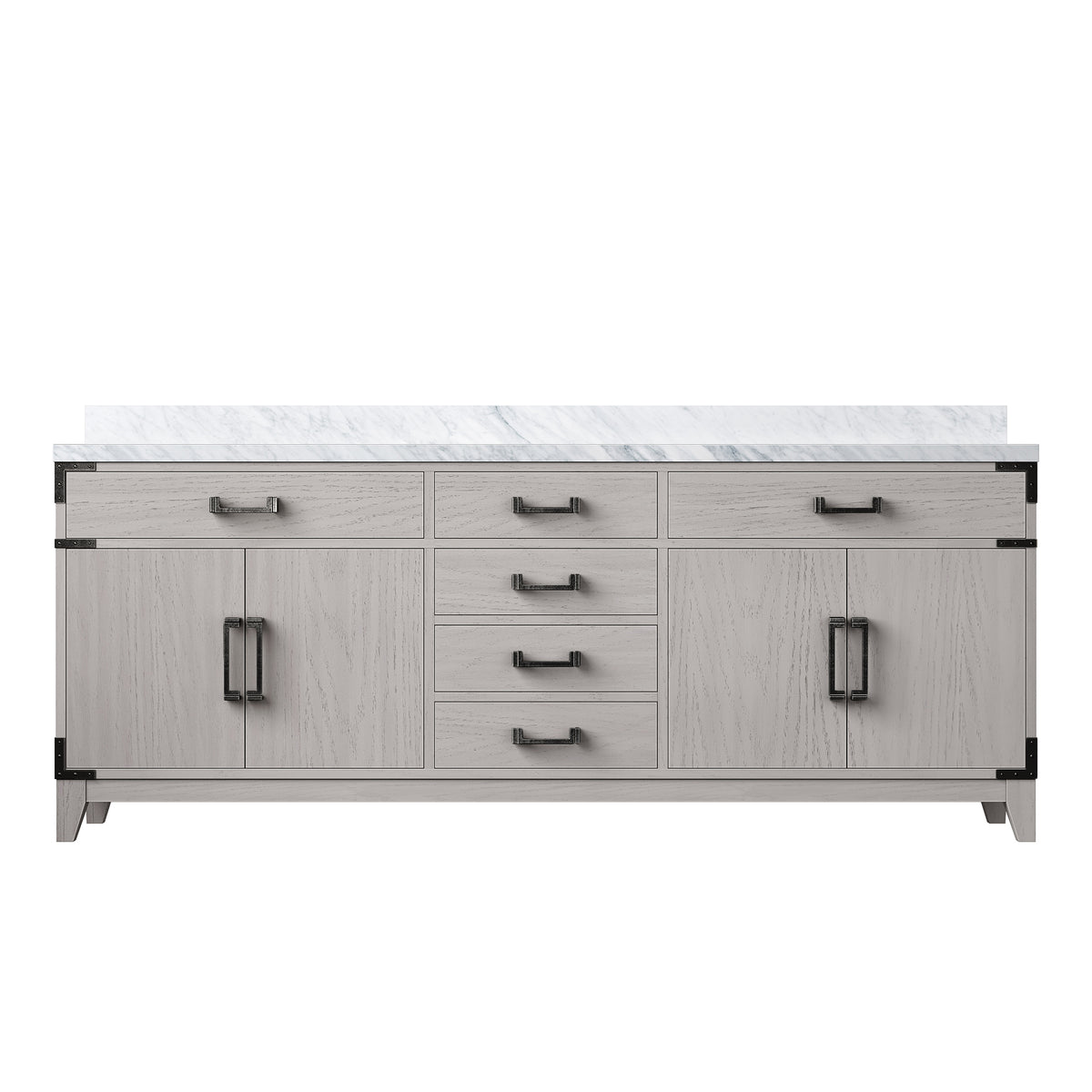 Lexora Laurel 80 in. White Oak Double Sink Bath Vanity