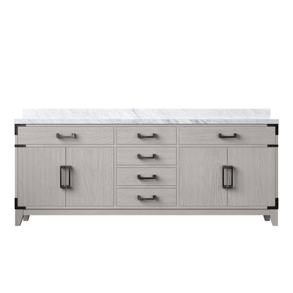 Lexora Laurel 80 in. White Oak Double Sink Bath Vanity