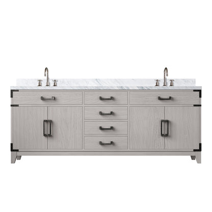 Lexora Laurel 80 in. White Oak Double Sink Bath Vanity