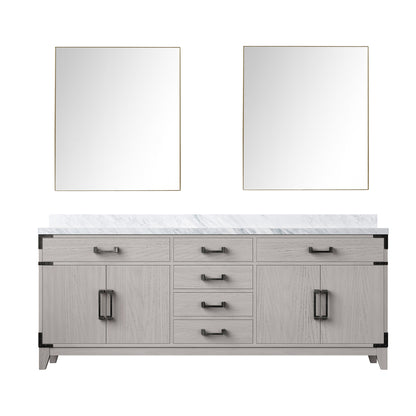 Lexora Laurel 80 in. White Oak Double Sink Bath Vanity
