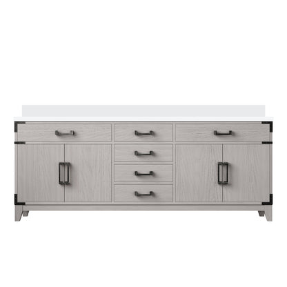 Lexora Laurel 80 in. White Oak Double Sink Bath Vanity