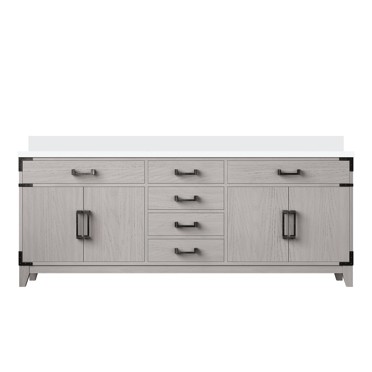 Lexora Laurel 80 in. White Oak Double Sink Bath Vanity