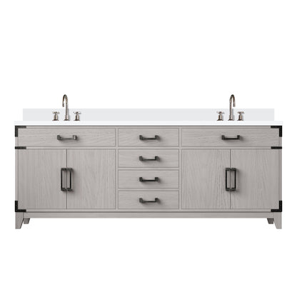Lexora Laurel 80 in. White Oak Double Sink Bath Vanity