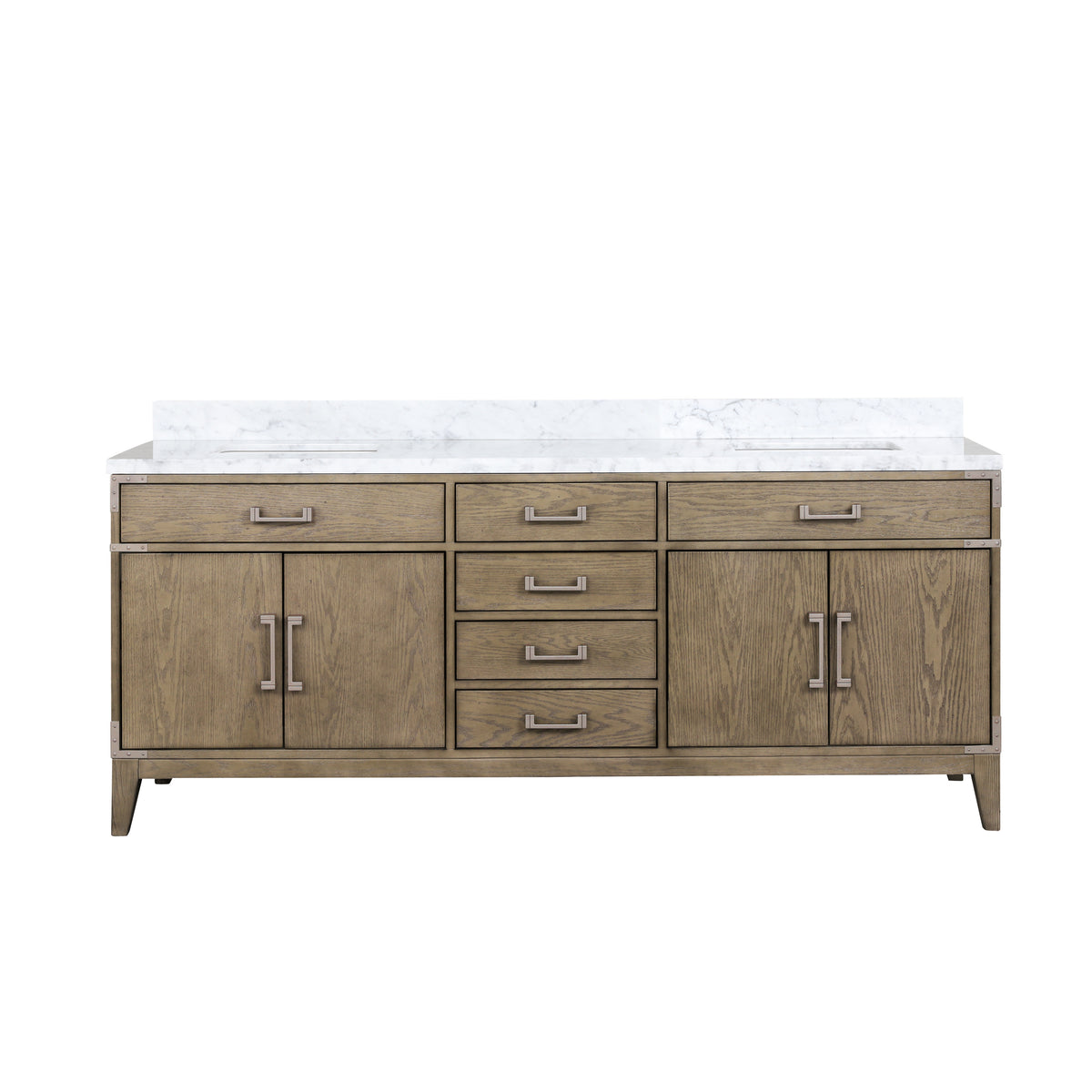 Lexora Laurel 80 in. Grey Oak Double Sink Bath Vanity