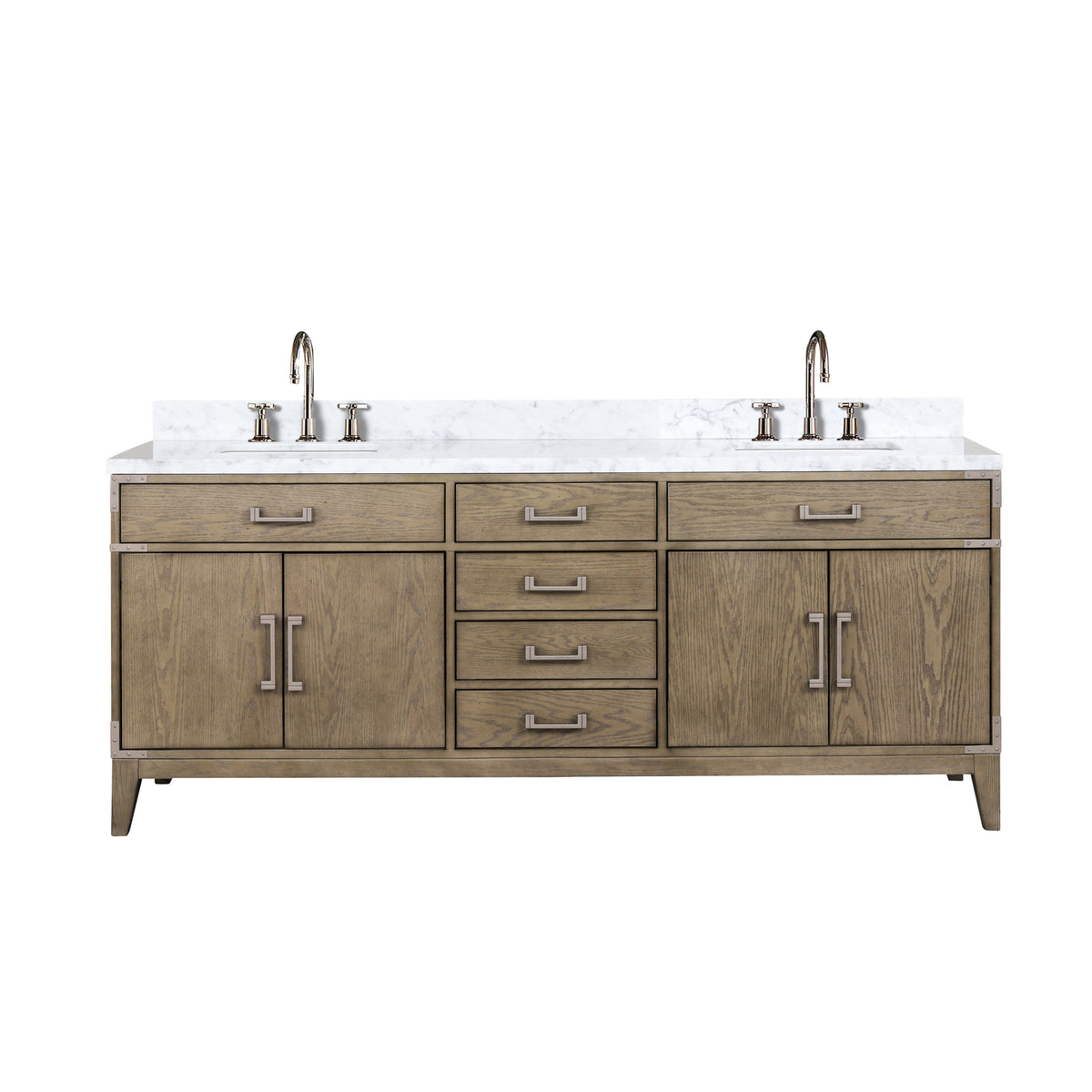 Lexora Laurel 80 in. Grey Oak Double Sink Bath Vanity