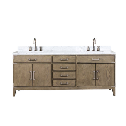 Lexora Laurel 80 in. Grey Oak Double Sink Bath Vanity