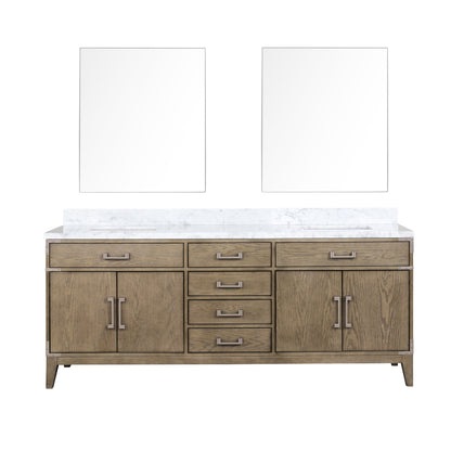 Lexora Laurel 80 in. Grey Oak Double Sink Bath Vanity