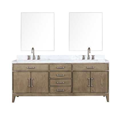 Lexora Laurel 80 in. Grey Oak Double Sink Bath Vanity