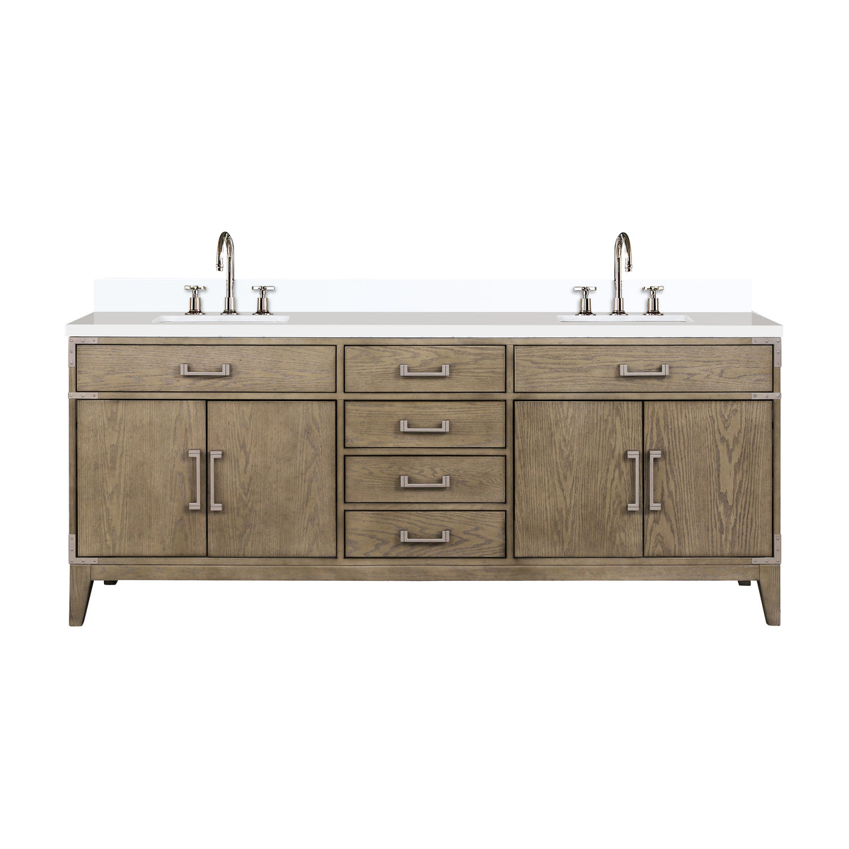Lexora Laurel 80 in. Grey Oak Double Sink Bath Vanity