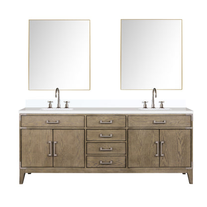 Lexora Laurel 80 in. Grey Oak Double Sink Bath Vanity