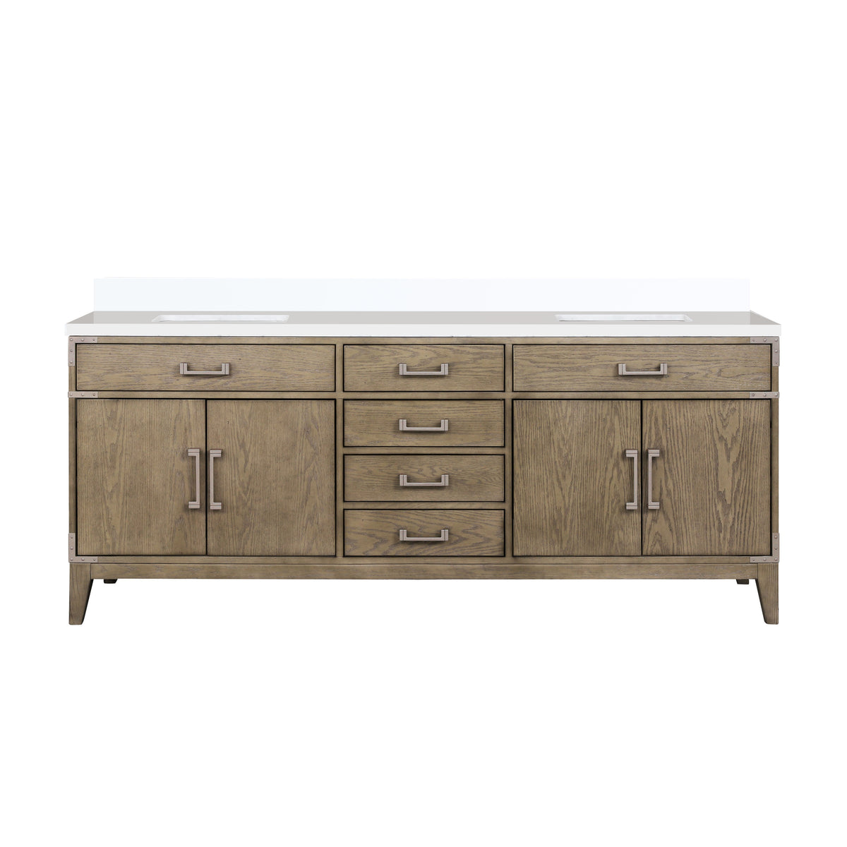 Lexora Laurel 80 in. Grey Oak Double Sink Bath Vanity