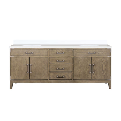 Lexora Laurel 80 in. Grey Oak Double Sink Bath Vanity