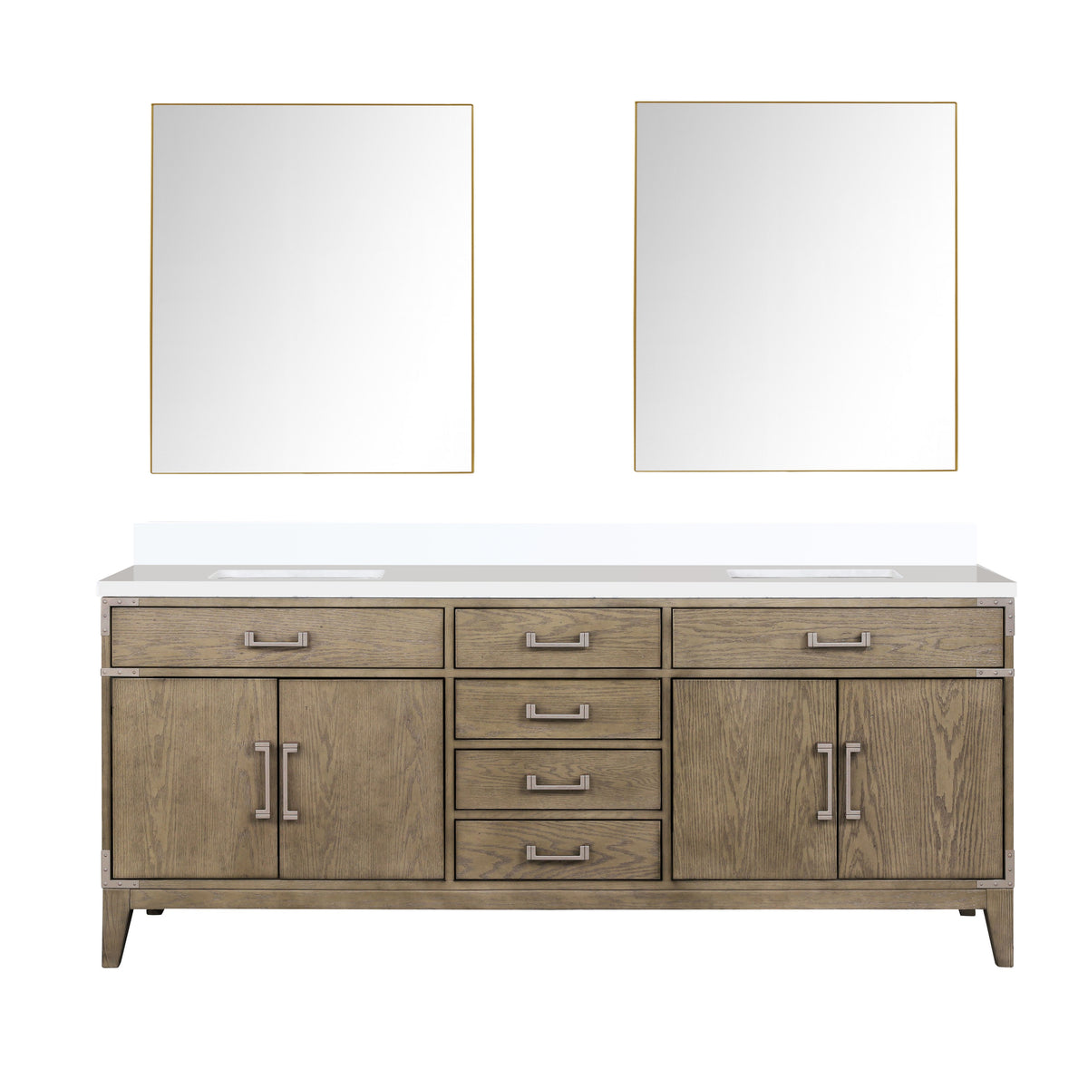 Lexora Laurel 80 in. Grey Oak Double Sink Bath Vanity