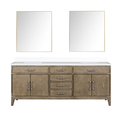 Lexora Laurel 80 in. Grey Oak Double Sink Bath Vanity