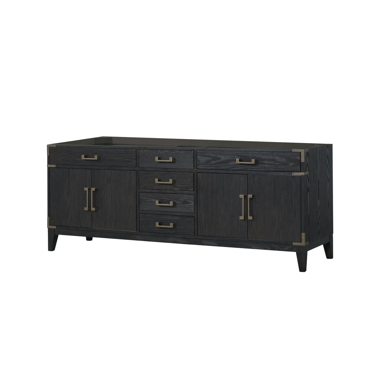 Lexora Laurel 84 in. Black Oak Double Sink Bath Vanity