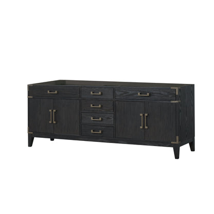 Lexora Laurel 84 in. Black Oak Double Sink Bath Vanity
