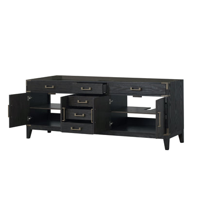 Lexora Laurel 84 in. Black Oak Double Sink Bath Vanity