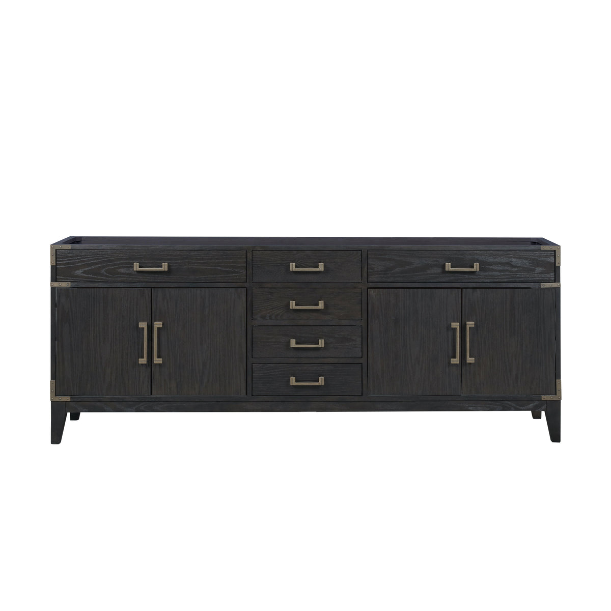 Lexora Laurel 84 in. Black Oak Double Sink Bath Vanity