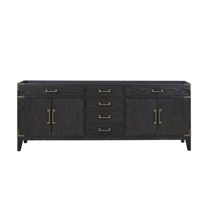 Lexora Laurel 84 in. Black Oak Double Sink Bath Vanity