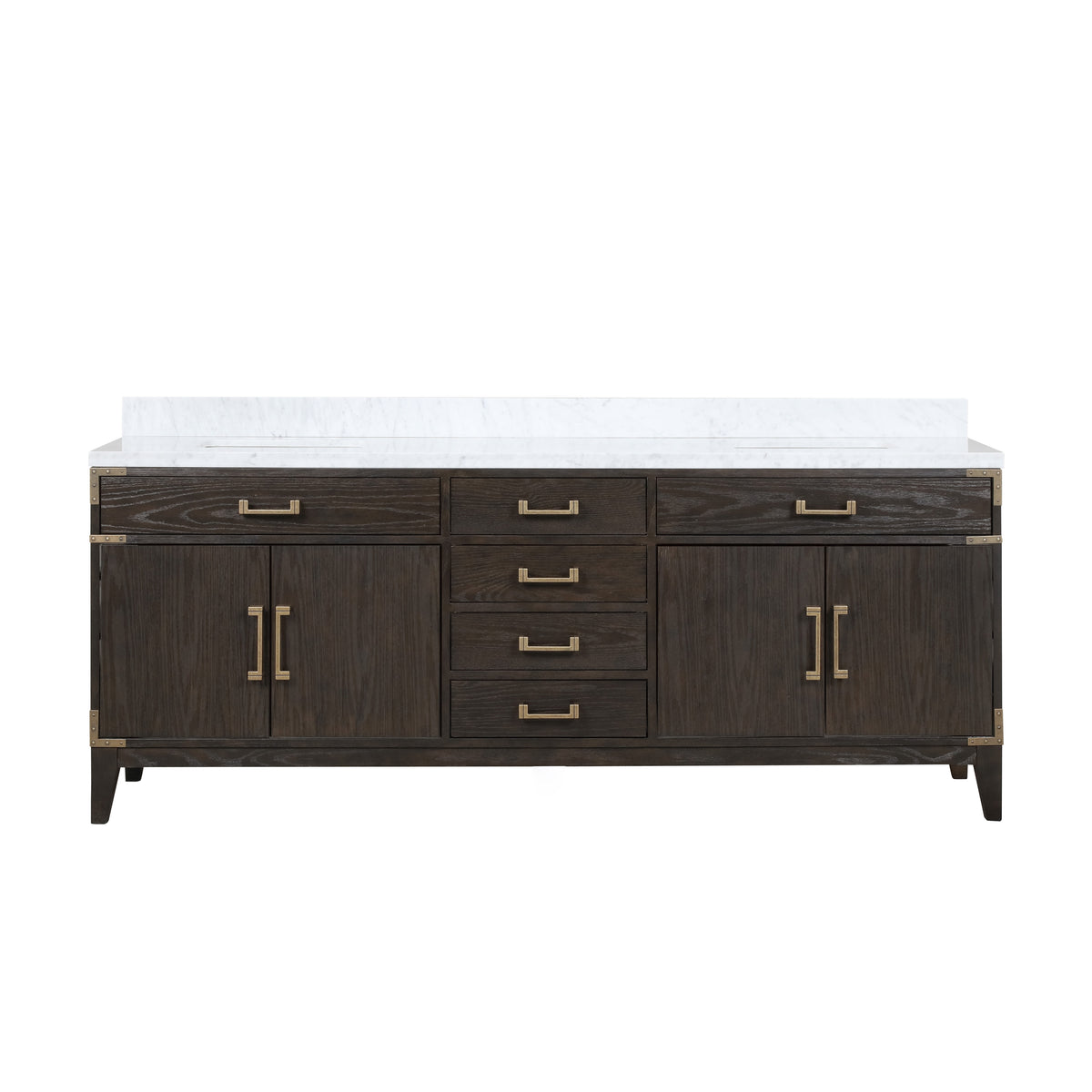 Lexora Laurel 84 in. Brown Oak Double Sink Bath Vanity