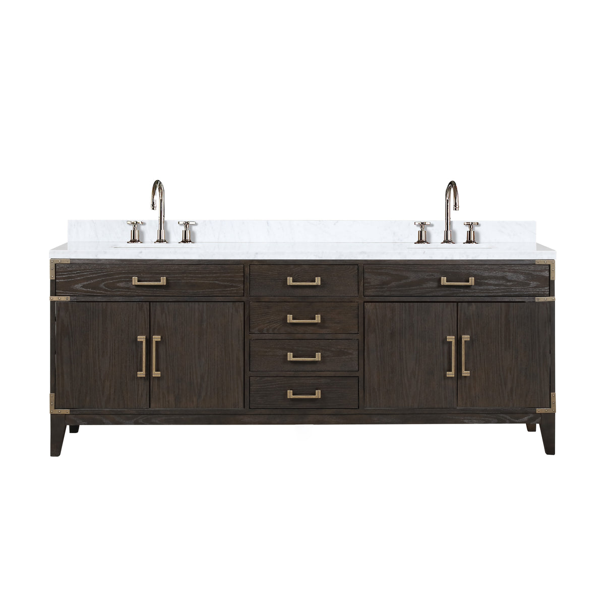 Lexora Laurel 84 in. Brown Oak Double Sink Bath Vanity