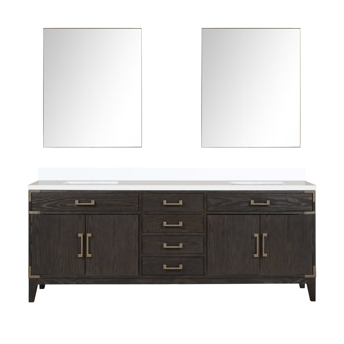 Lexora Laurel 84 in. Brown Oak Double Sink Bath Vanity