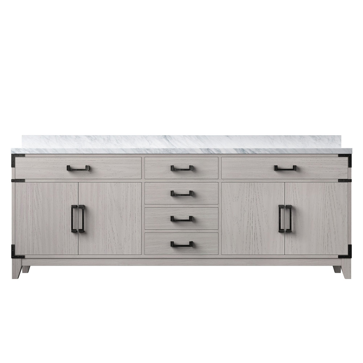 Lexora Laurel 84 in. White Oak Double Sink Bath Vanity