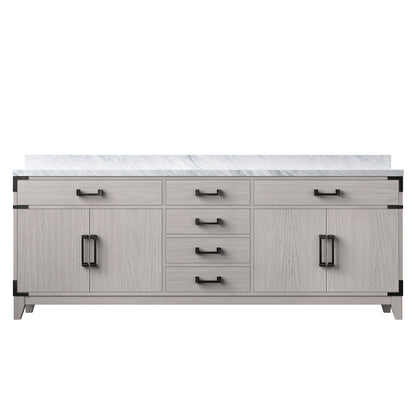 Lexora Laurel 84 in. White Oak Double Sink Bath Vanity