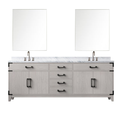 Lexora Laurel 84 in. White Oak Double Sink Bath Vanity