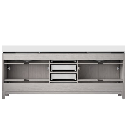Lexora Laurel 84 in. White Oak Double Sink Bath Vanity