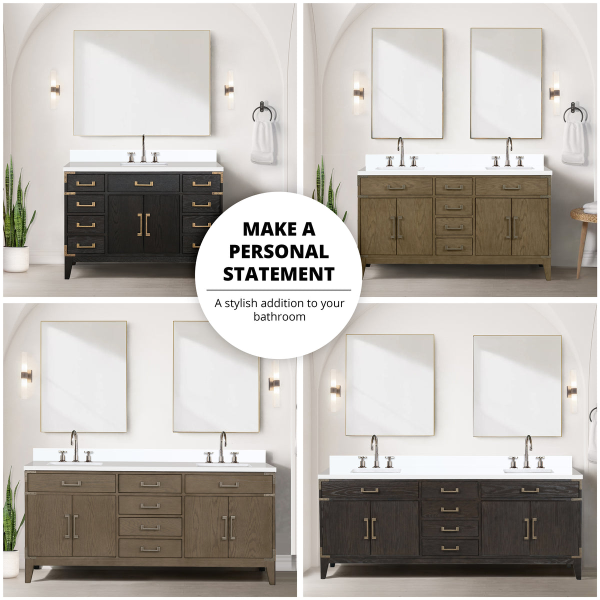 Lexora Laurel 84 in. Grey Oak Double Sink Bath Vanity