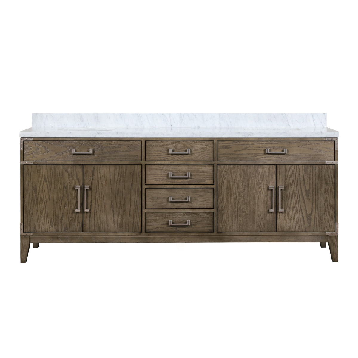 Lexora Laurel 84 in. Grey Oak Double Sink Bath Vanity