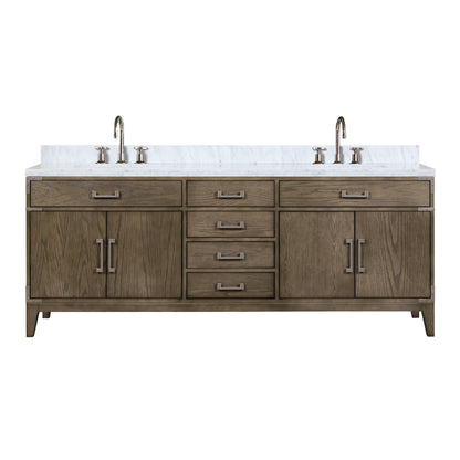 Lexora Laurel 84 in. Grey Oak Double Sink Bath Vanity