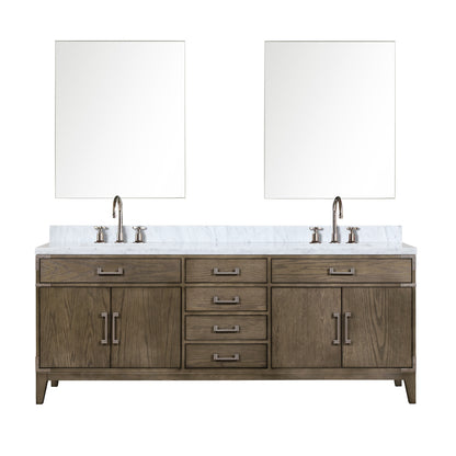 Lexora Laurel 84 in. Grey Oak Double Sink Bath Vanity