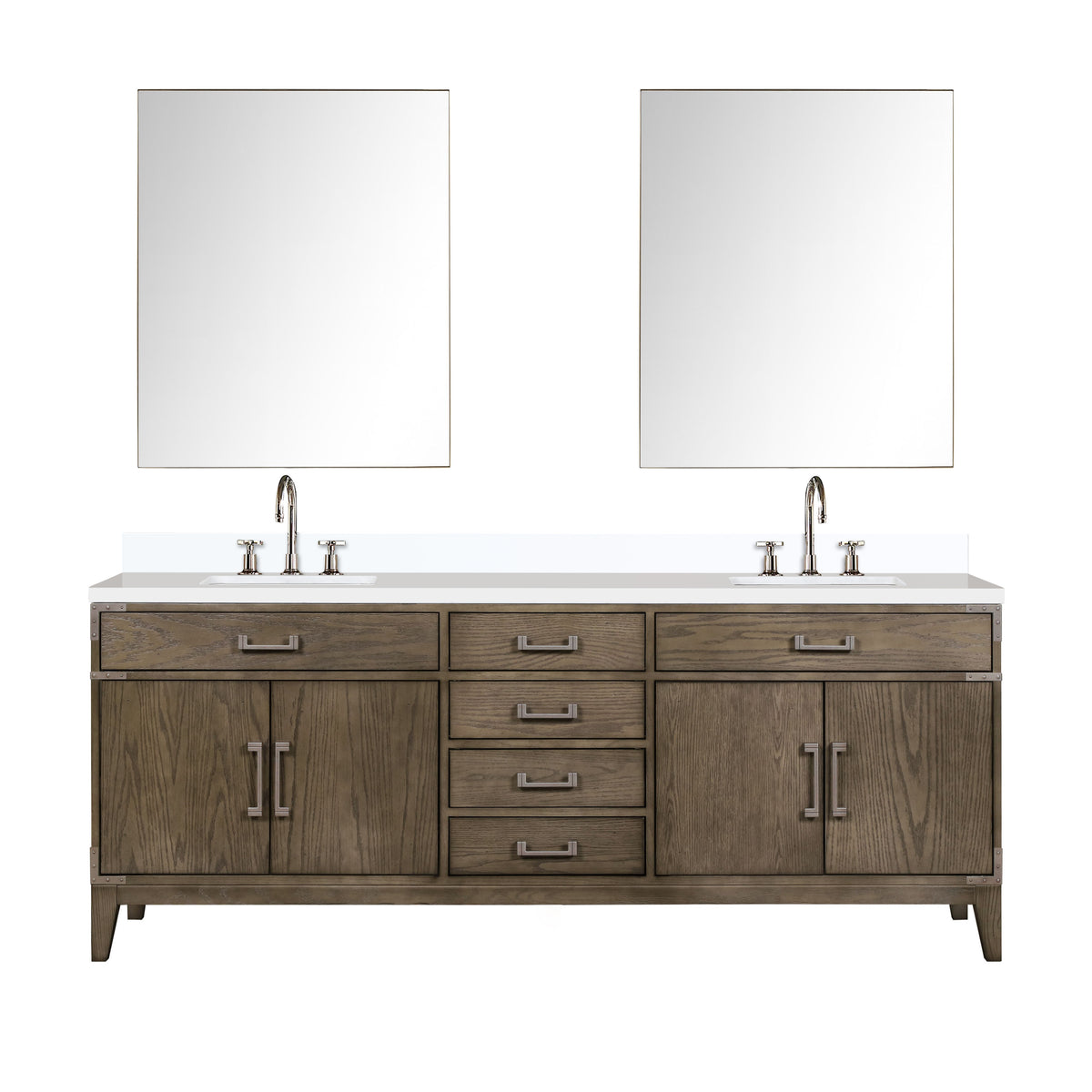 Lexora Laurel 84 in. Grey Oak Double Sink Bath Vanity