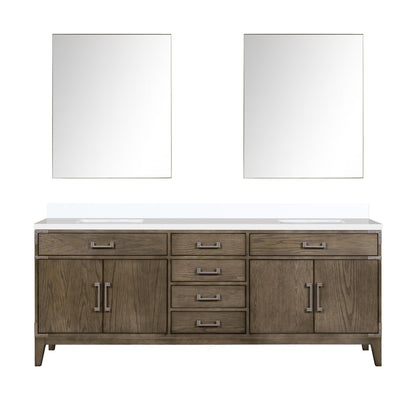 Lexora Laurel 84 in. Grey Oak Double Sink Bath Vanity
