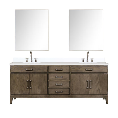 Lexora Laurel 84 in. Grey Oak Double Sink Bath Vanity
