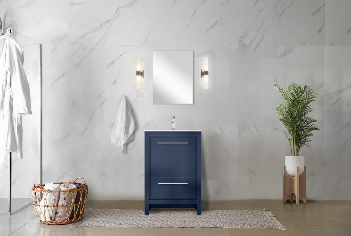 Lexora Lafarre 24 in. Navy Blue Single Sink Bath Vanity