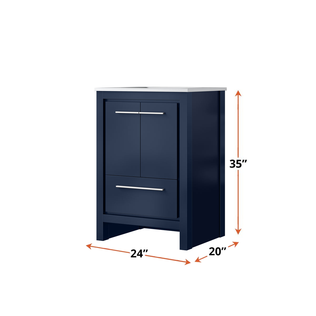 Lexora Lafarre 24 in. Navy Blue Single Sink Bath Vanity