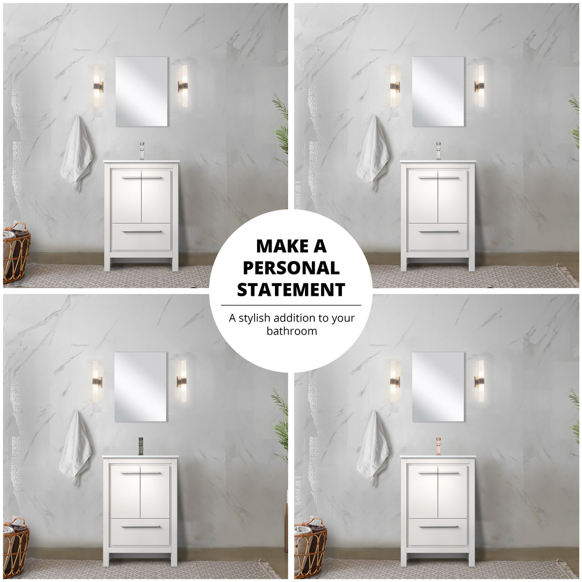 Lexora Lafarre 24 in. White Single Sink Bath Vanity