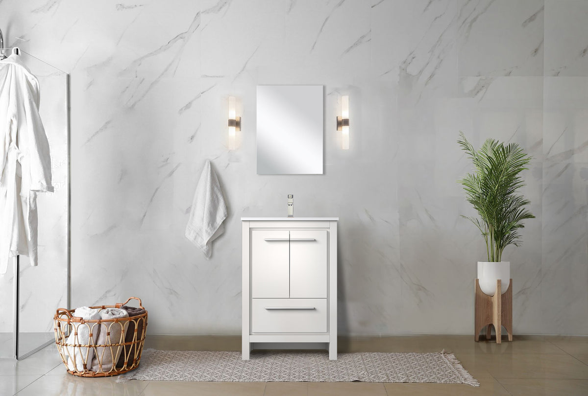 Lexora Lafarre 24 in. White Single Sink Bath Vanity