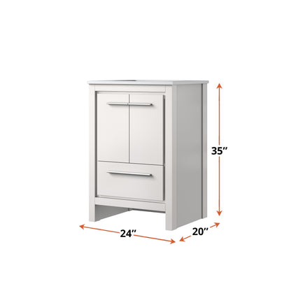 Lexora Lafarre 24 in. White Single Sink Bath Vanity
