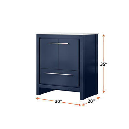 Lexora Lafarre 30 in. Navy Blue Single Sink Bath Vanity